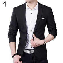 Load image into Gallery viewer, 2019 New Fashion Men Slim Autumn Suit Blazer Formal Business Male Suit Jacket One Button Lapel Casual Long Sleeve Pockets Top