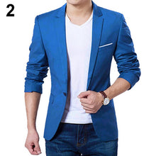 Load image into Gallery viewer, 2019 New Fashion Men Slim Autumn Suit Blazer Formal Business Male Suit Jacket One Button Lapel Casual Long Sleeve Pockets Top