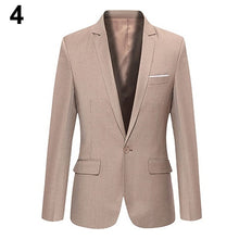 Load image into Gallery viewer, 2019 New Fashion Men Slim Autumn Suit Blazer Formal Business Male Suit Jacket One Button Lapel Casual Long Sleeve Pockets Top