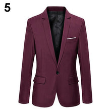 Load image into Gallery viewer, 2019 New Fashion Men Slim Autumn Suit Blazer Formal Business Male Suit Jacket One Button Lapel Casual Long Sleeve Pockets Top